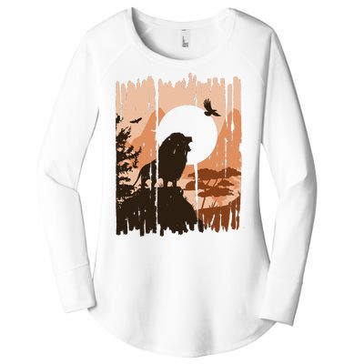 Lion Landscape Nature Mountain Women's Perfect Tri Tunic Long Sleeve Shirt