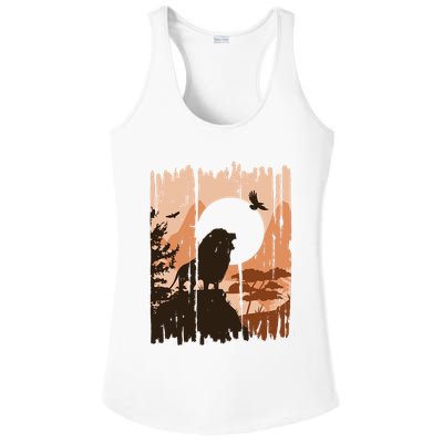 Lion Landscape Nature Mountain Ladies PosiCharge Competitor Racerback Tank