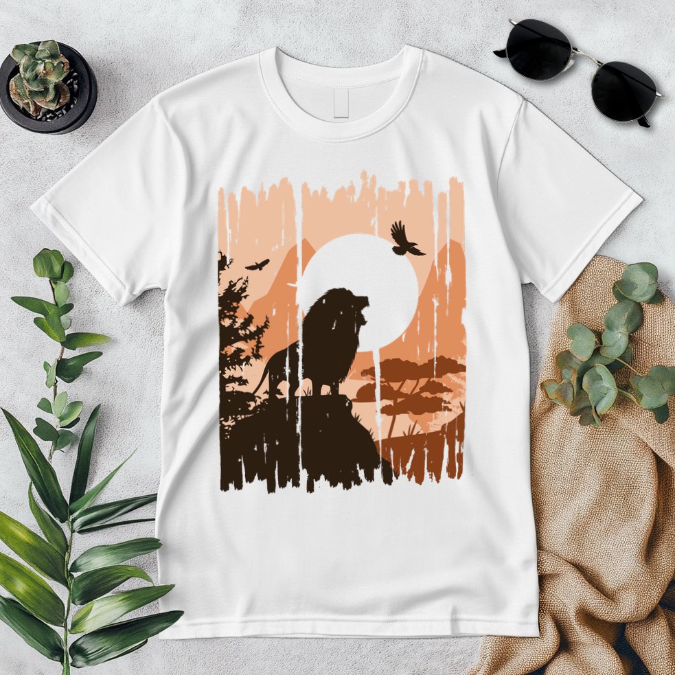 Lion Landscape Nature Mountain Premium T-Shirt