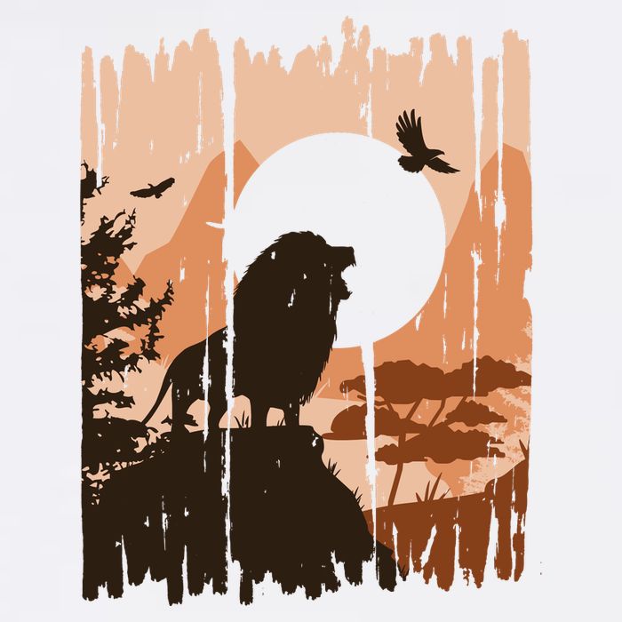 Lion Landscape Nature Mountain Womens Tank Top
