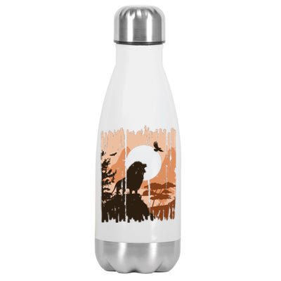 Lion Landscape Nature Mountain Stainless Steel Insulated Water Bottle