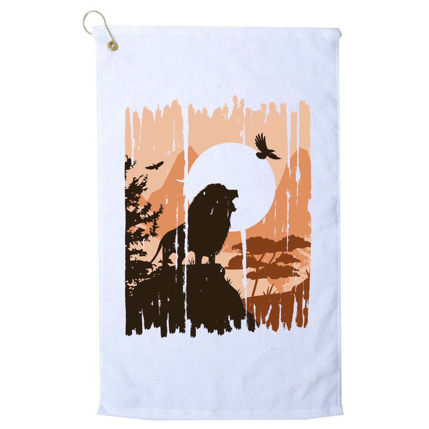Lion Landscape Nature Mountain Golf Towel