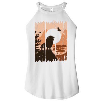 Lion Landscape Nature Mountain Women’s Perfect Tri Rocker Tank