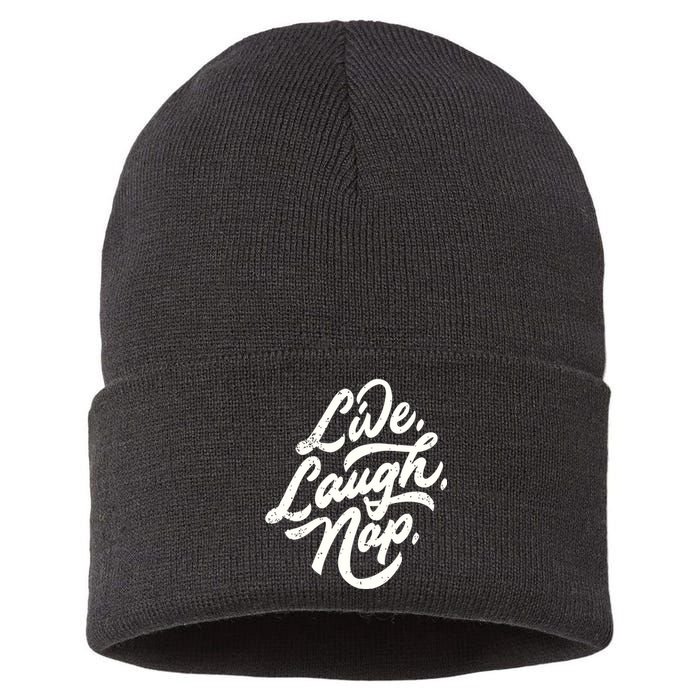 Live Laugh Nap Sustainable Knit Beanie