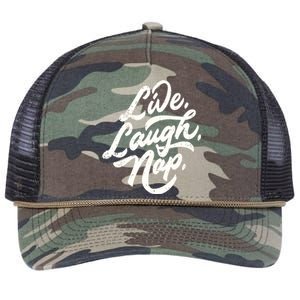 Live Laugh Nap Retro Rope Trucker Hat Cap