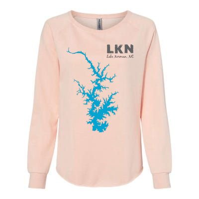 Lkn Lake Norman North Carolina State Gift Map Of Lake Norman Womens California Wash Sweatshirt