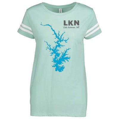 Lkn Lake Norman North Carolina State Gift Map Of Lake Norman Enza Ladies Jersey Football T-Shirt