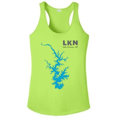 Lkn Lake Norman North Carolina State Gift Map Of Lake Norman Ladies PosiCharge Competitor Racerback Tank