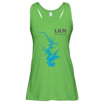 Lkn Lake Norman North Carolina State Gift Map Of Lake Norman Ladies Essential Flowy Tank