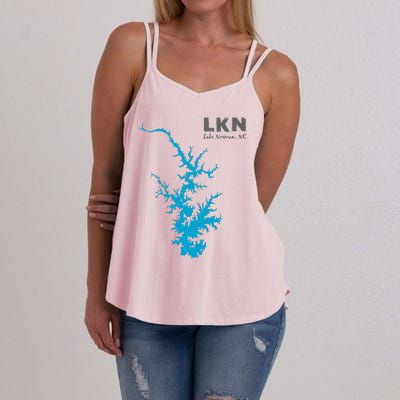 Lkn Lake Norman North Carolina State Gift Map Of Lake Norman Women's Strappy Tank