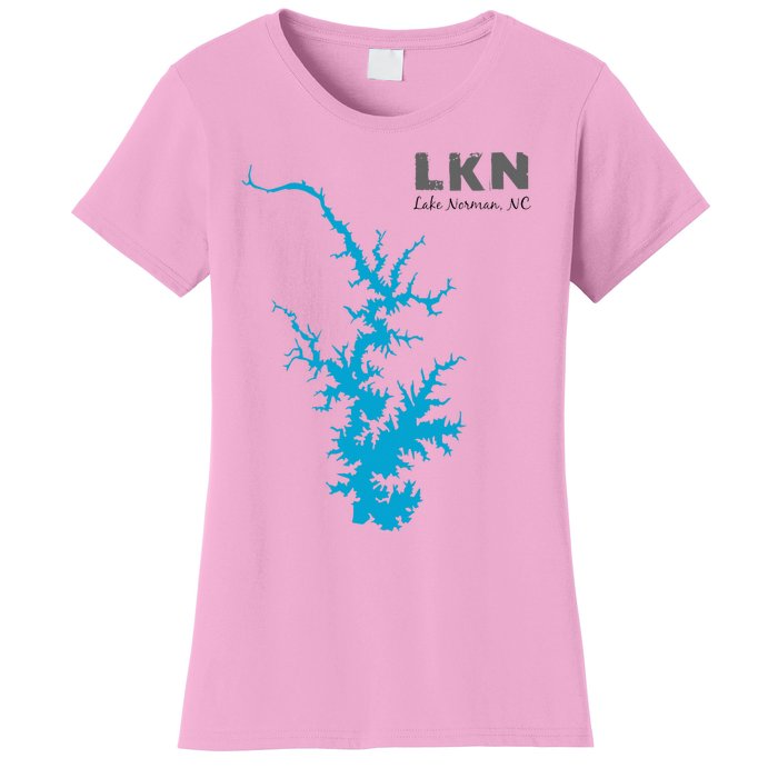 Lkn Lake Norman North Carolina State Gift Map Of Lake Norman Women's T-Shirt