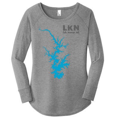 Lkn Lake Norman North Carolina State Gift Map Of Lake Norman Women's Perfect Tri Tunic Long Sleeve Shirt