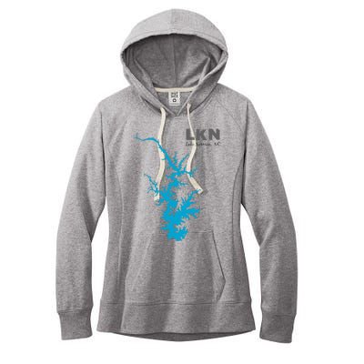 Lkn Lake Norman North Carolina State Gift Map Of Lake Norman Women's Fleece Hoodie