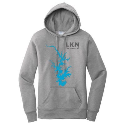 Lkn Lake Norman North Carolina State Gift Map Of Lake Norman Women's Pullover Hoodie