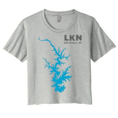 Lkn Lake Norman North Carolina State Gift Map Of Lake Norman Women's Crop Top Tee