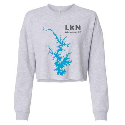 Lkn Lake Norman North Carolina State Gift Map Of Lake Norman Cropped Pullover Crew