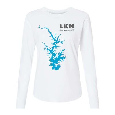 Lkn Lake Norman North Carolina State Gift Map Of Lake Norman Womens Cotton Relaxed Long Sleeve T-Shirt