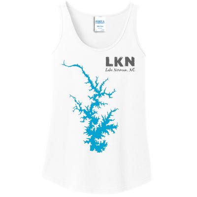 Lkn Lake Norman North Carolina State Gift Map Of Lake Norman Ladies Essential Tank