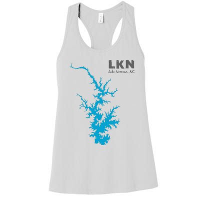 Lkn Lake Norman North Carolina State Gift Map Of Lake Norman Women's Racerback Tank