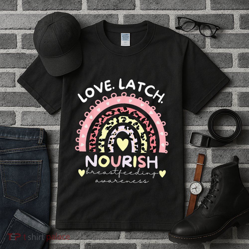 Love Latch Nourish National Breastfeeding Awareness Month Tall T-Shirt