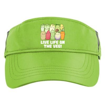 Live Life On The Veg Vegan Vegetarian Kawaii Cute Vegetables Funny Gift Adult Drive Performance Visor