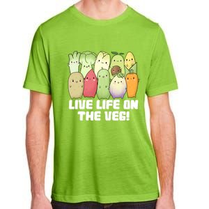 Live Life On The Veg Vegan Vegetarian Kawaii Cute Vegetables Funny Gift Adult ChromaSoft Performance T-Shirt