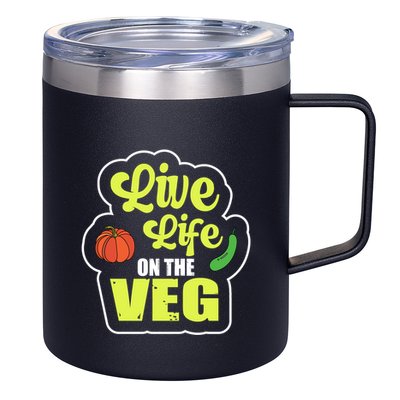 Live Life On The Veg Veganism Vegan Plants Gift 12oz Stainless Steel Coffee Mug