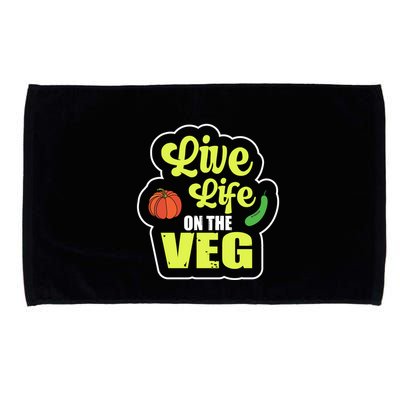 Live Life On The Veg Veganism Vegan Plants Gift Microfiber Hand Towel