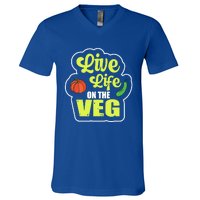 Live Life On The Veg Veganism Vegan Plants Gift V-Neck T-Shirt