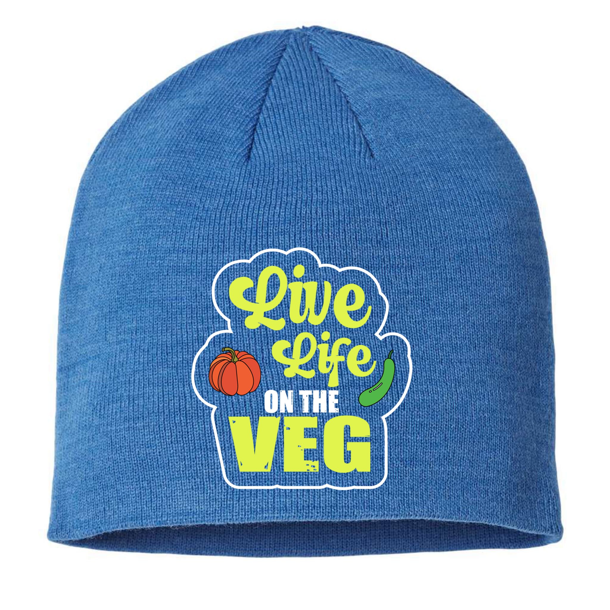 Live Life On The Veg Veganism Vegan Plants Gift Sustainable Beanie