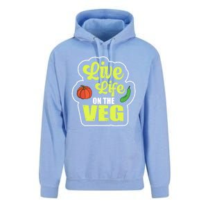 Live Life On The Veg Veganism Vegan Plants Gift Unisex Surf Hoodie