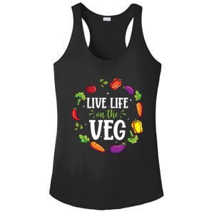 Live Life On The Veg Vegetarian Vegan Activism Meaningful Gift Ladies PosiCharge Competitor Racerback Tank