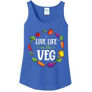 Live Life On The Veg Vegetarian Vegan Activism Meaningful Gift Ladies Essential Tank