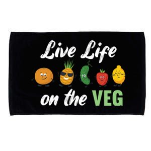 Live Life On The Veg – Vegan Lifestyle Funny Carrot Lover Gift Microfiber Hand Towel