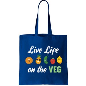 Live Life On The Veg – Vegan Lifestyle Funny Carrot Lover Gift Tote Bag