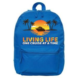 Living Life One Cruise At A Time Funny Cruise Ship Gift 16 in Basic Backpack