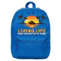 Living Life One Cruise At A Time Funny Cruise Ship Gift 16 in Basic Backpack