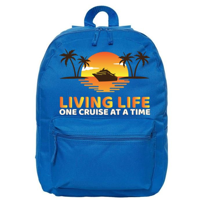 Living Life One Cruise At A Time Funny Cruise Ship Gift 16 in Basic Backpack