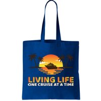 Living Life One Cruise At A Time Funny Cruise Ship Gift Tote Bag