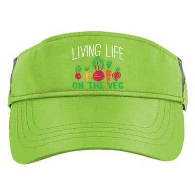 Living Life On The Veg I Funny Vegetarian Vegan Meaningful Gift Adult Drive Performance Visor