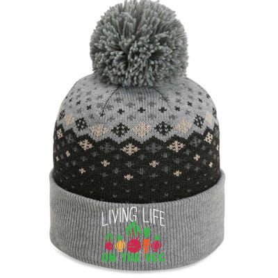 Living Life On The Veg I Funny Vegetarian Vegan Meaningful Gift The Baniff Cuffed Pom Beanie