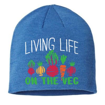 Living Life On The Veg I Funny Vegetarian Vegan Meaningful Gift Sustainable Beanie