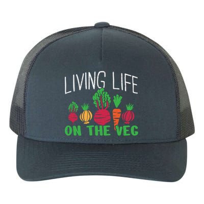 Living Life On The Veg I Funny Vegetarian Vegan Meaningful Gift Yupoong Adult 5-Panel Trucker Hat