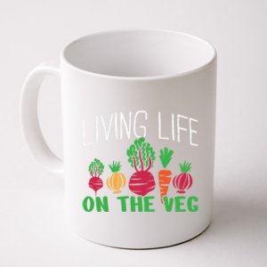 Living Life On The Veg I Funny Vegetarian Vegan Meaningful Gift Coffee Mug