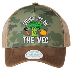 Living Life On The Veg Vegan Vegan Funny Saying Gift Legacy Tie Dye Trucker Hat