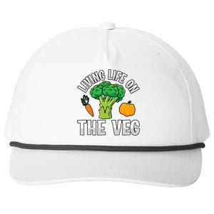 Living Life On The Veg Vegan Vegan Funny Saying Gift Snapback Five-Panel Rope Hat