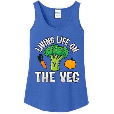 Living Life On The Veg Vegan Vegan Funny Saying Gift Ladies Essential Tank