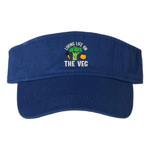 Living Life On The Veg Vegan Vegan Funny Saying Gift Valucap Bio-Washed Visor