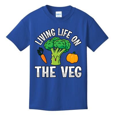 Living Life On The Veg Vegan Vegan Funny Saying Gift Kids T-Shirt