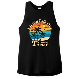 Living Life One Cruise At A Time Cruise Ship For Family Gift Ladies PosiCharge Tri-Blend Wicking Tank